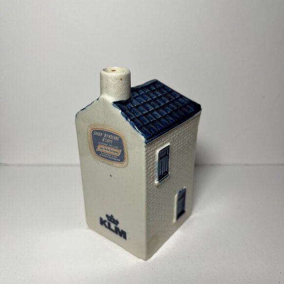 KLM Blue Delftware Miniature House Bottle *empty* - Picture 4 of 11